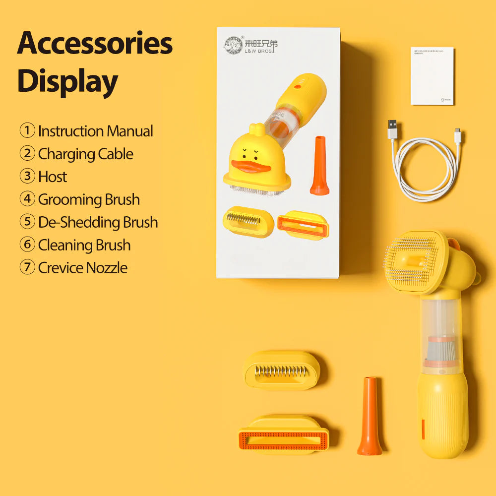 4-in-1 Pet Grooming & Cleaning Kit - Adorable Duck Design for Hassle-Free Pet Care